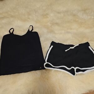 Danskin Black Tank Top and Shorts Set